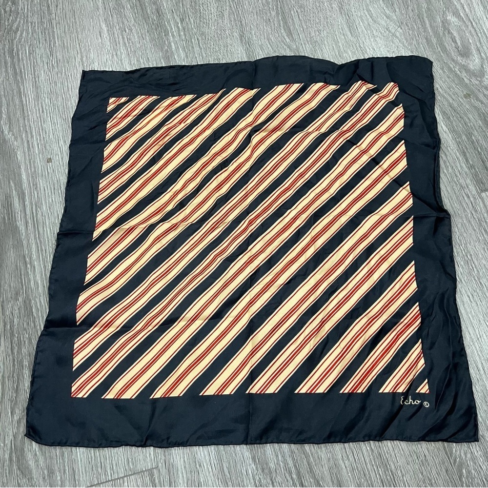 Echo Diagonal Striped Scarf in Black and Red